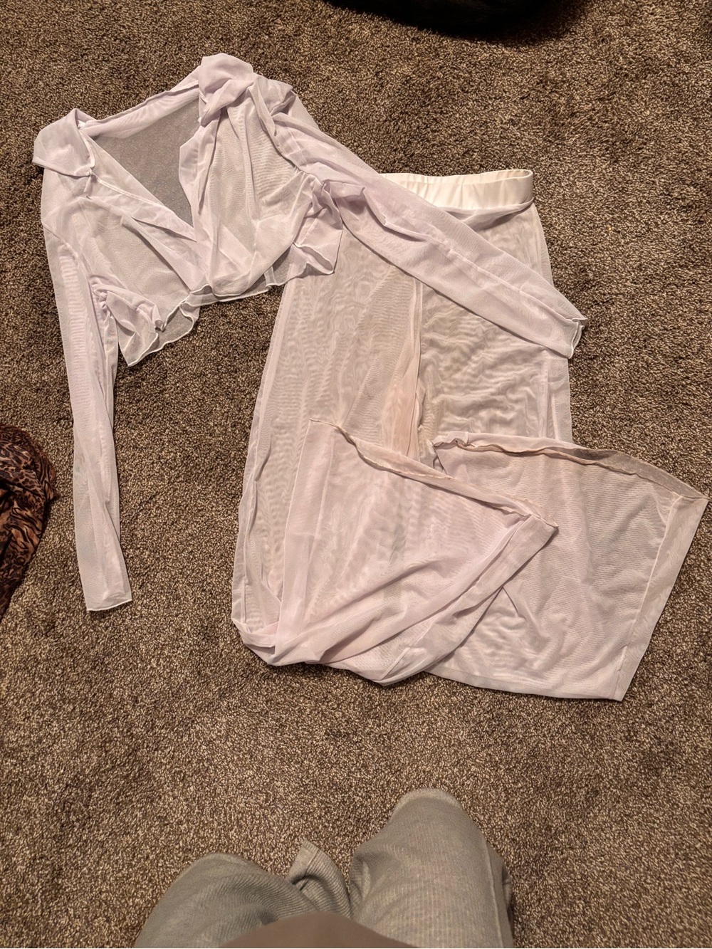 Sheer white Mesh Two-Piece Intimate Set